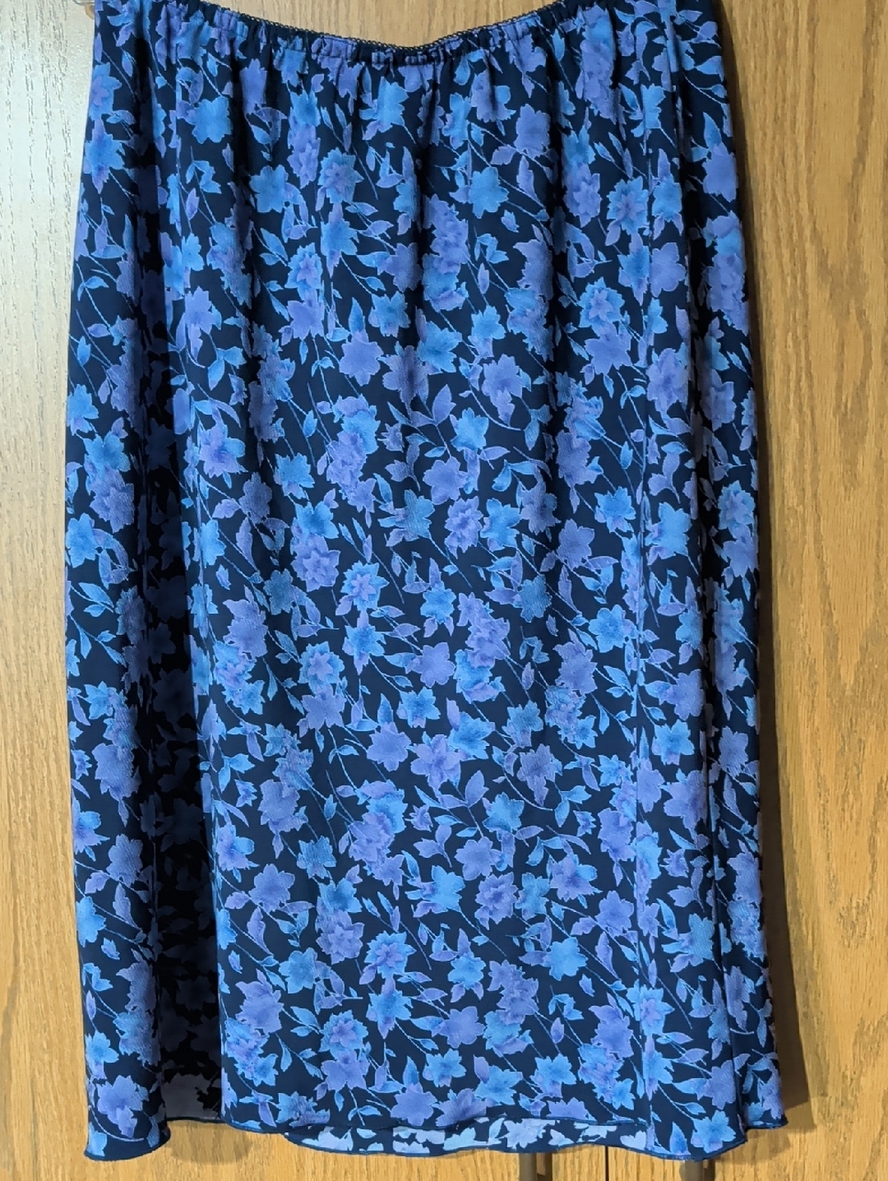 Norton McNaughton Blue Floral Midi Skirt